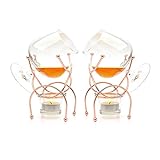 Bar Amigos Weinbrand Gläser und Cognacglas-Wärmer, 2er Set, Kupferständer, Geschenkset mit Teelicht & Kupferhalter – Brandy Warmer Set Premium Trinkset teelichter glas